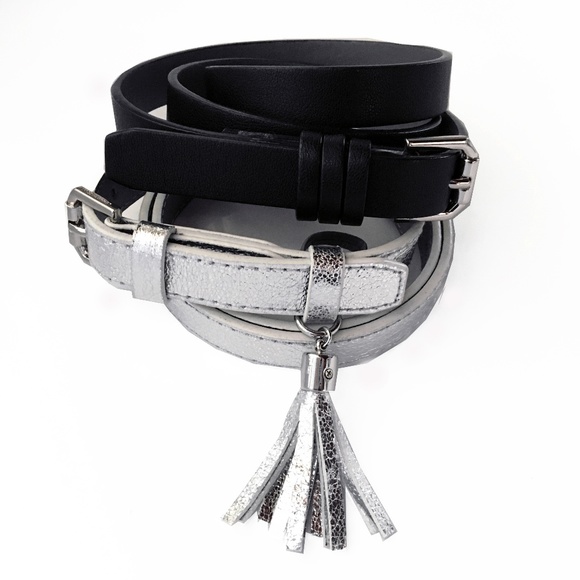 ⭐️ BUNDLE⭐️ KENNETH COLE REACTION - SET OF 2 SKINNY BELTS - Picture 1 of 14